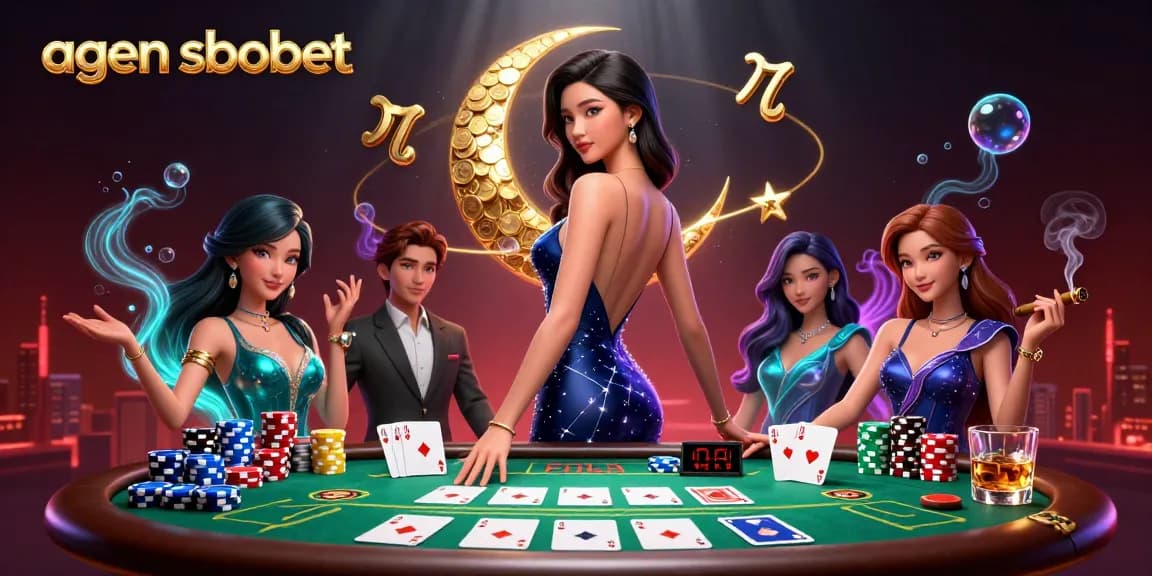 Experience thrilling agen sbobet betting in this vibrant poker scene featuring elegant characters and intricate details.