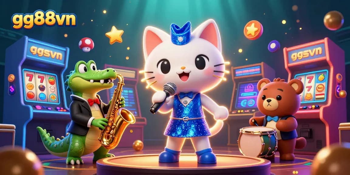 Spin to win at gg88vn with vibrant characters and colorful casino game elements.