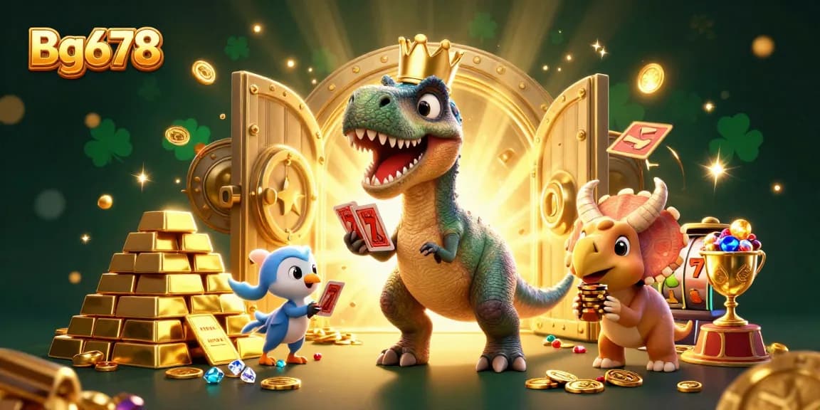 Experience the fun of Bg678 as friendly dinosaurs play thrilling casino games, immersing players in excitement.