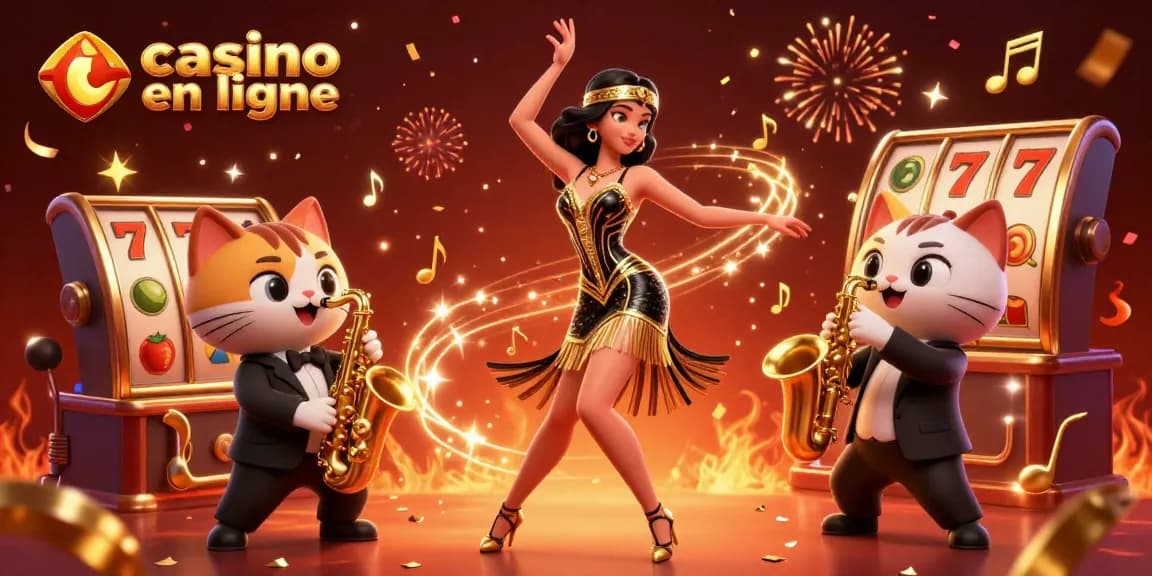 Experience the excitement of casino en ligne with vibrant slot reels and playful characters.