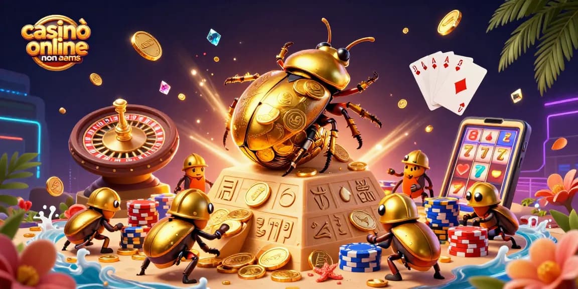 Gioca nei migliori casinò online non AAMS con scommesse e simboli d'azzardo dorati.