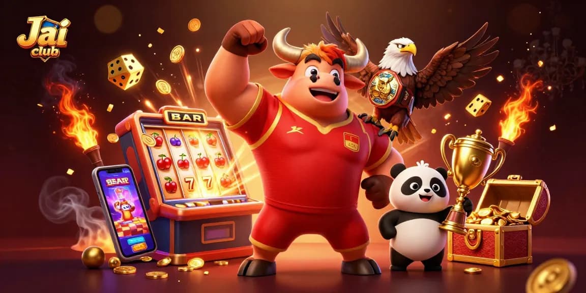 Experience exciting wins and games at Jai club with lively characters and vibrant casino elements.