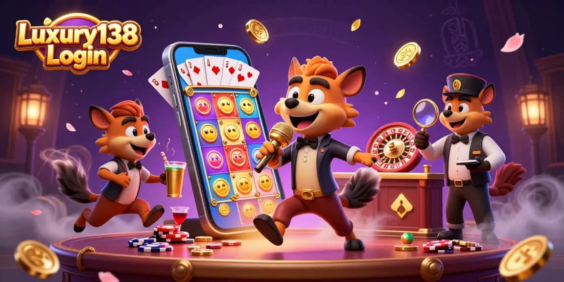 Engage with Luxury138 Login at a vibrant casino scene featuring hyenas in action.
