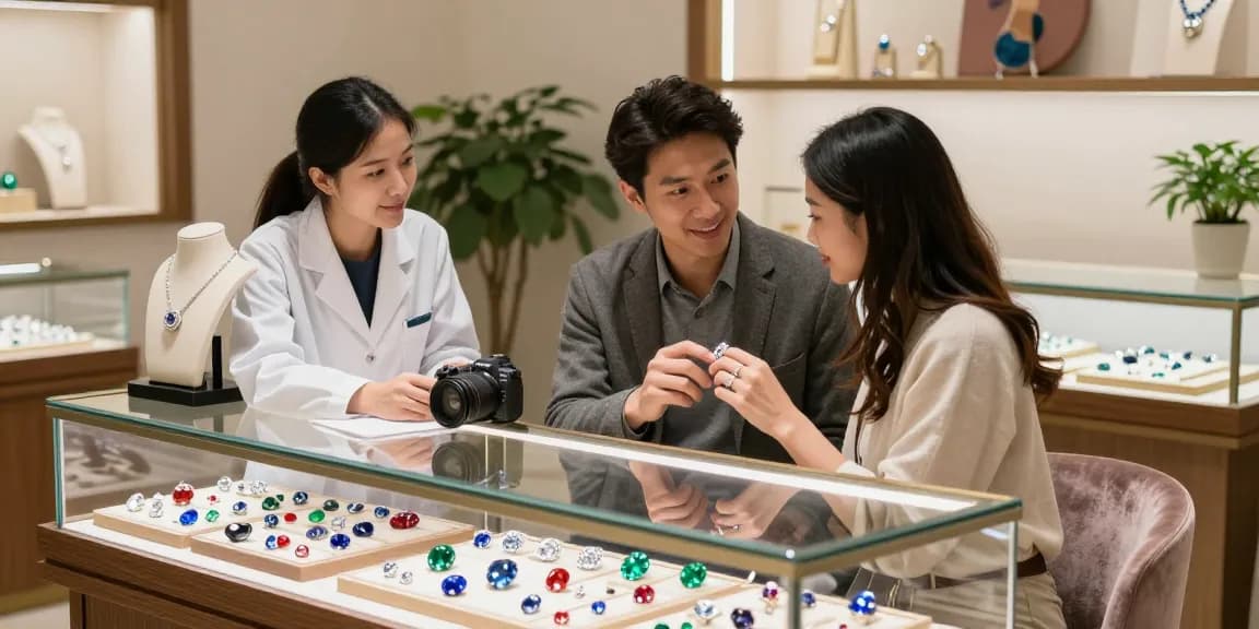 Discover unique gemstones at https://www.mygemspot.com with expert gemologist consultation in a luxurious jewelry store.