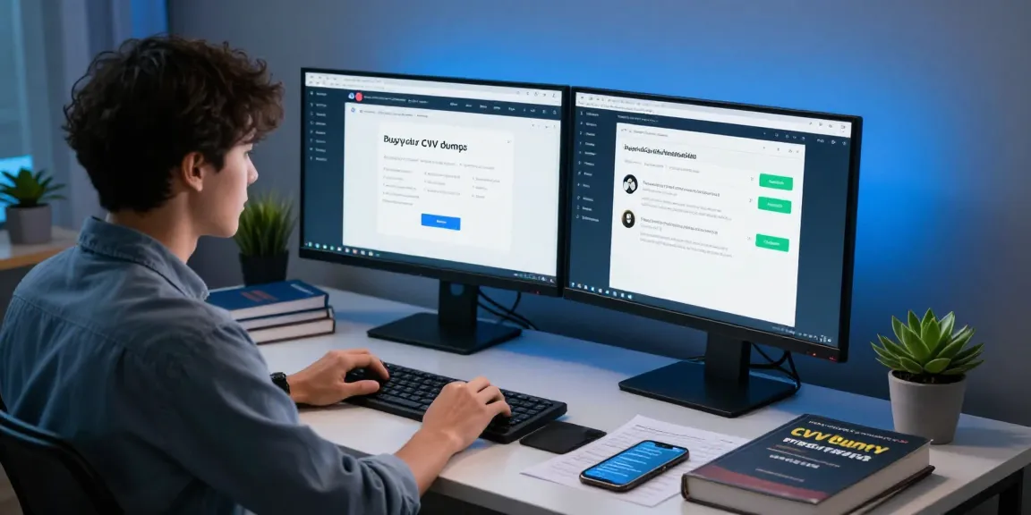 Buying Dumps fullz securely online with professional support in a modern workspace.