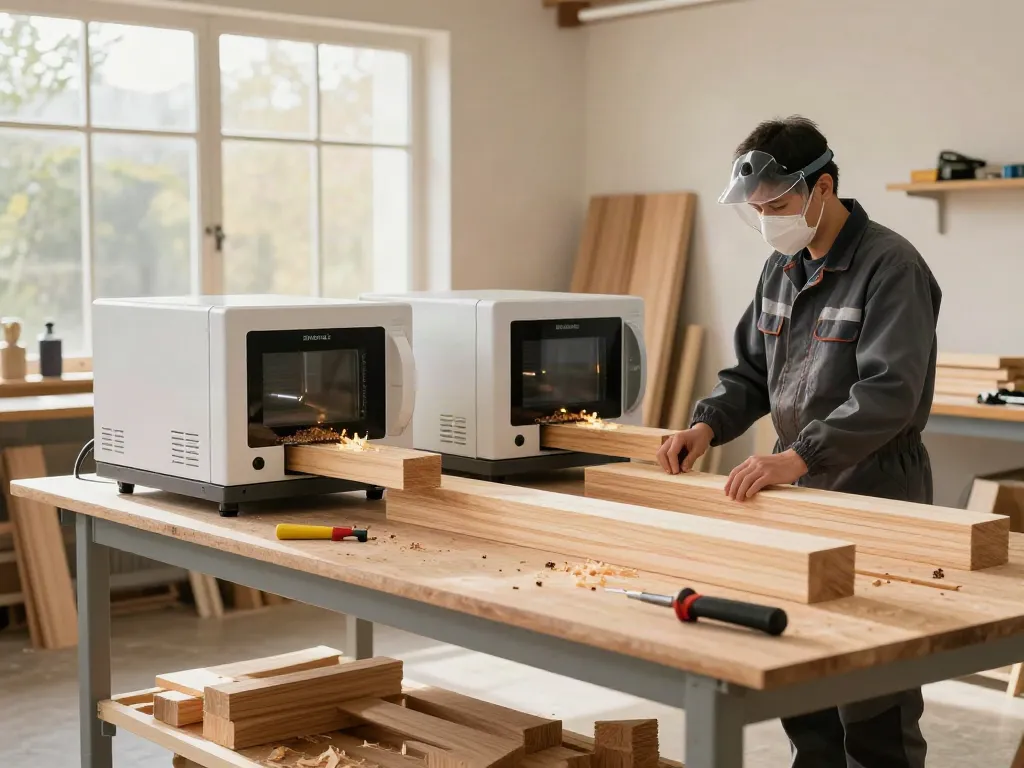 SHASHEL® equipment in a workshop eliminating wood-boring insects effectively.