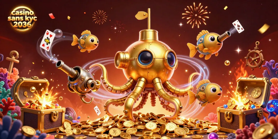Découvrez les opportunités de jeu au casino sans kyc 2036 avec ce kraken doré et des trésors sous-marins.