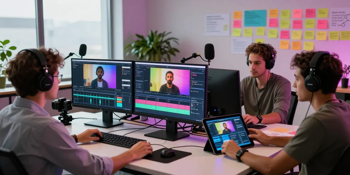 Seedance 2.0 showcasing creators in a modern studio generating videos with advanced technology.