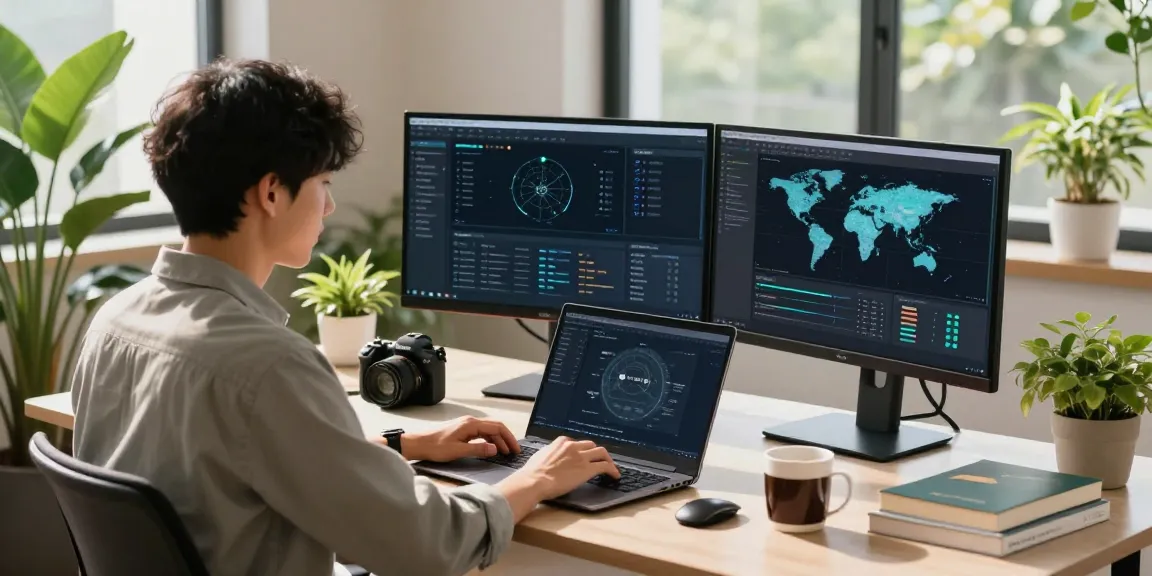快连 advanced network optimization tools in a modern tech workspace setup