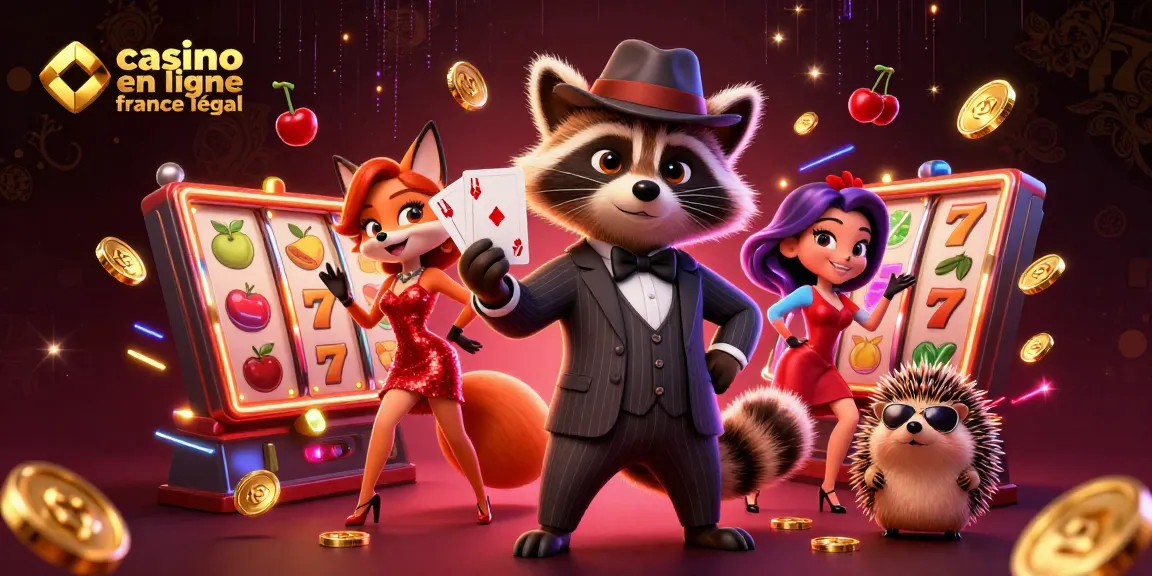 Jackpot sensation des jeux de casino en ligne légal en France, avec un raton-laveur, une renarde, et un hérisson en sécurité.