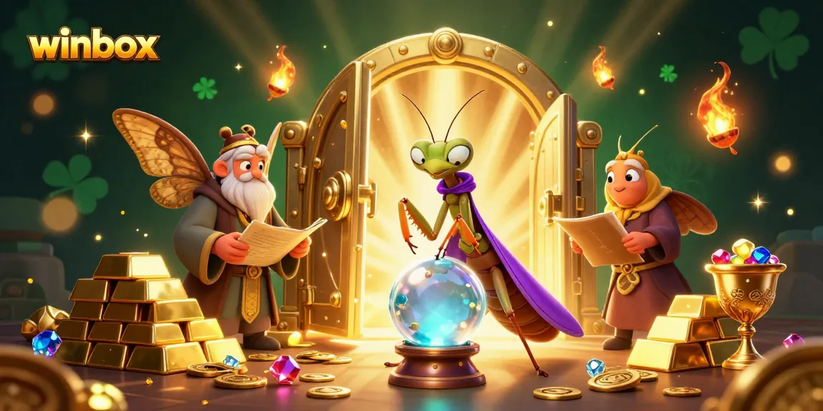 Winbox offers an enchanting casino experience with vibrant characters and golden treasures.