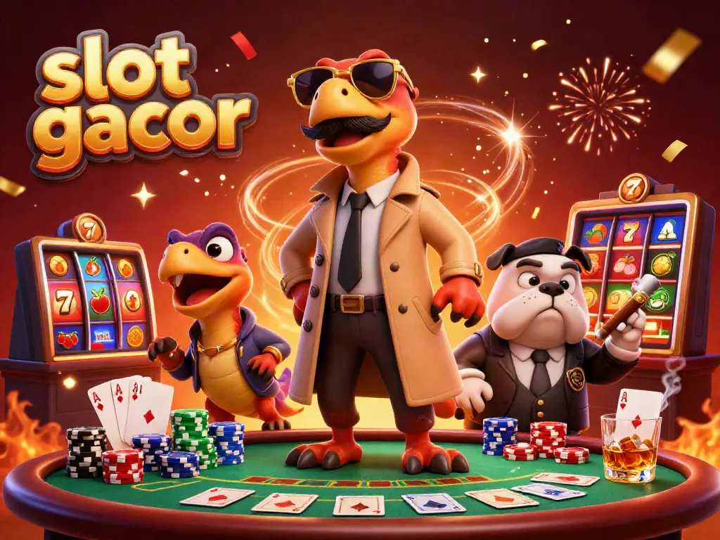 Rasakan keseruan slot gacor di kasino bersama raptor lucu dan bouncer bulldog.