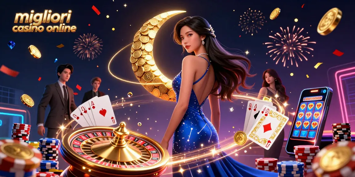 Interagisci con i migliori casino online in questa vivace illustrazione 3D che presenta un'elegante atmosfera da casinò.