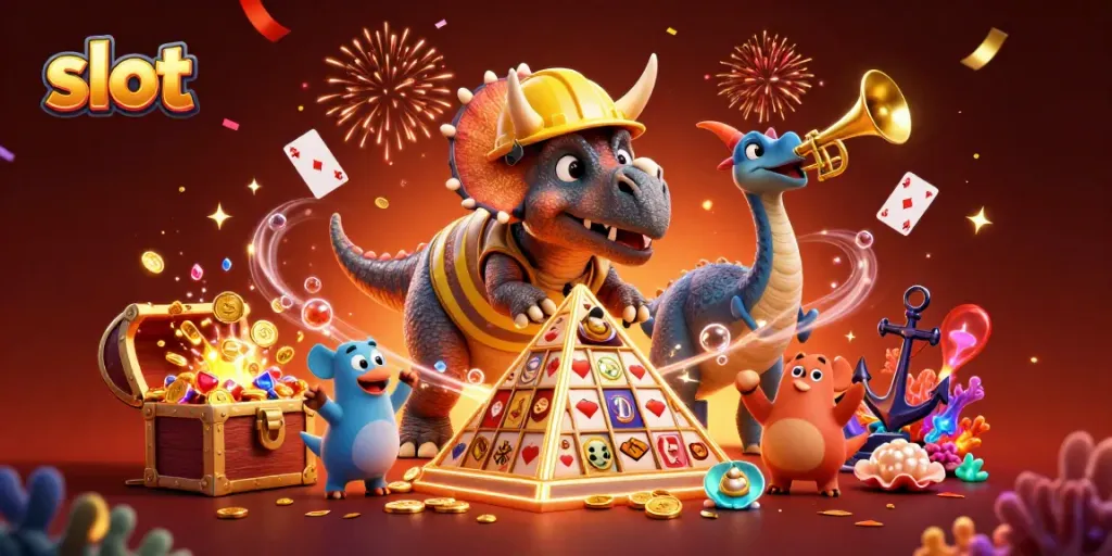 Slot mesin mengkonfigurasi simbol kemenangan sambil bernyanyi dengan fokus di dunia kasino.