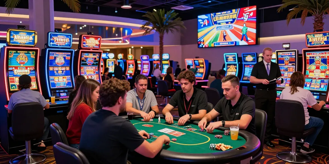 Engaging gaming scene at online casinos Australia showcasing diverse players at vibrant tables.