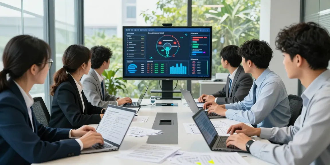 Team analyzing document fraud detection processes in a modern office setting.