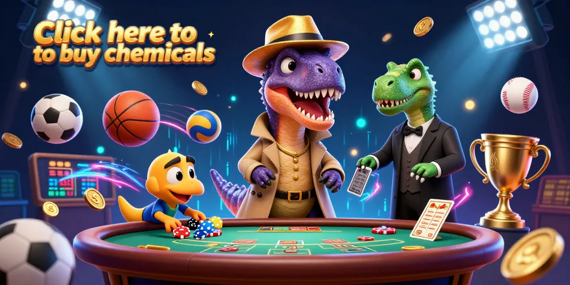 Engage with the vibrant scene of a velociraptor at the blackjack table. Click here to buy chemicals for your next win!