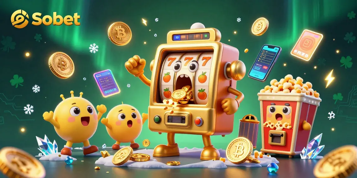 Win big with Sbobet as a golden slot machine hits the jackpot in a dazzling online casino scene!