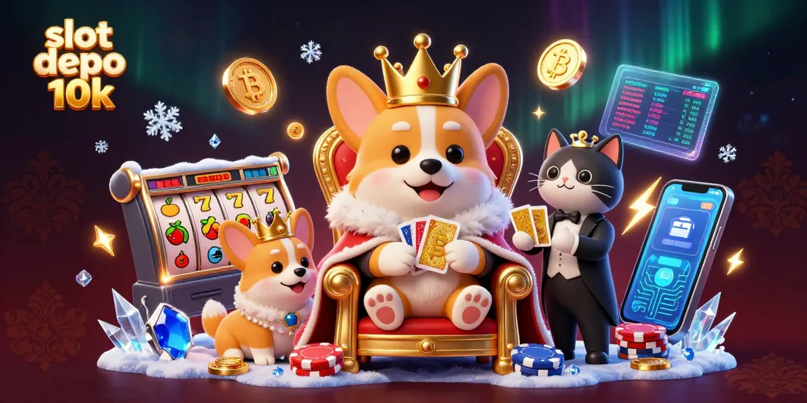 Engage with slot depo 10k action as a royal corgi enthroned amidst thrilling casino elements.