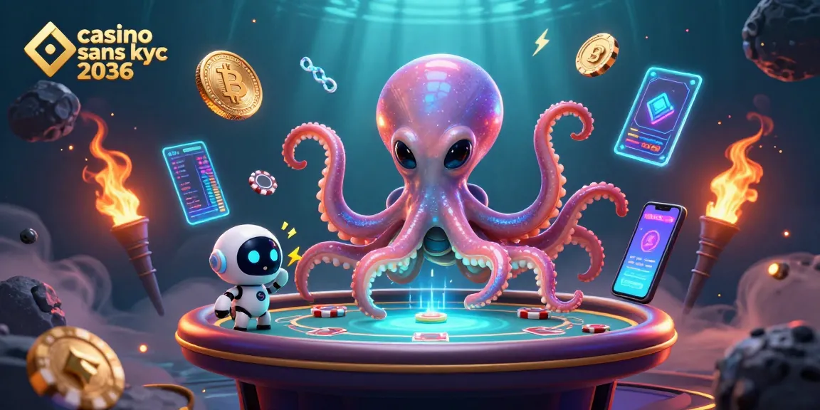 Jouez dans un casino sans KYC 2036 avec un poulpe extraterrestre et des jetons en orbite.