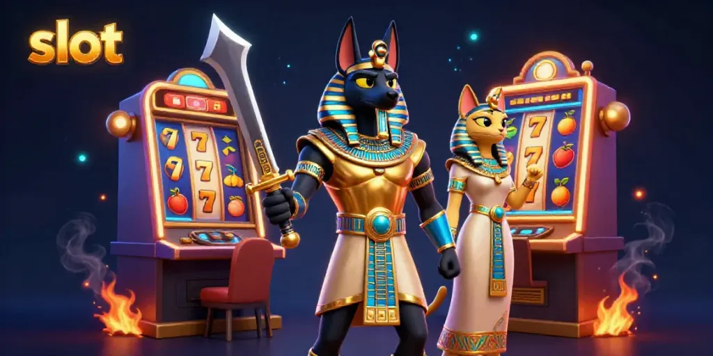 Spin vibrant slot machines with ancient Egyptian themes and dynamic characters.
