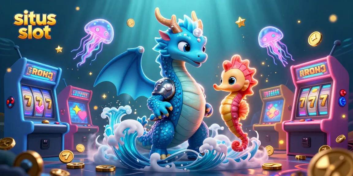 Permainan situs slot dengan jackpot, keberuntungan dan slot gantung terlihat dalam ilustrasi 3D.