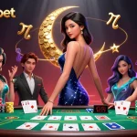 Experience thrilling agen sbobet betting in this vibrant poker scene featuring elegant characters and intricate details.