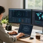 快连 advanced network optimization tools in a modern tech workspace setup