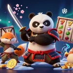 Profitez d'une expérience inoubliable dans un casino en ligne France avec notre panda samouraï et son compagnon.