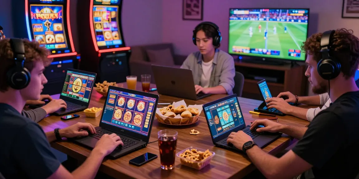 A vibrant online gaming scene showcasing 鉅城娛樂 players engaging in casino games and sports betting.