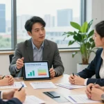 Business owners discussing ccl rates 2026 with an expert in a modern office setting.