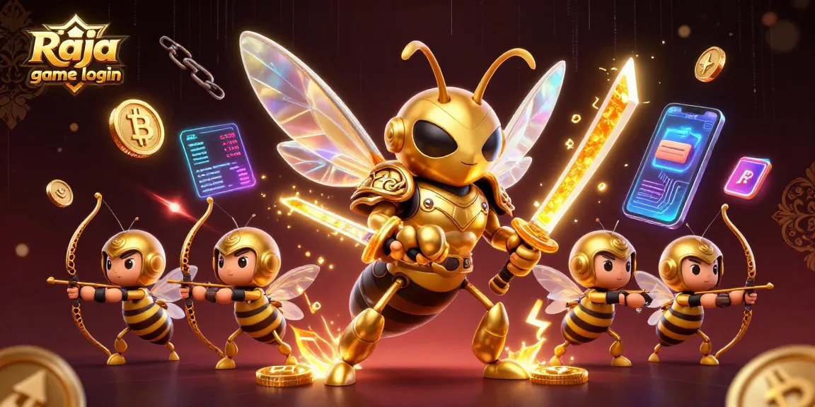 Experience seamless Raja game login with vibrant characters and dynamic casino elements in this engaging illustration.
