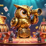 Experience mahjongslotdemo action with vibrant details of spinning reels and lively casino ambiance.
