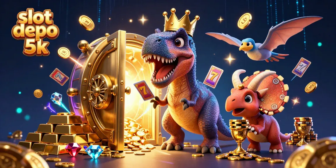 Experience the thrill of slot depo 5k with animated characters in a rich casino setting.