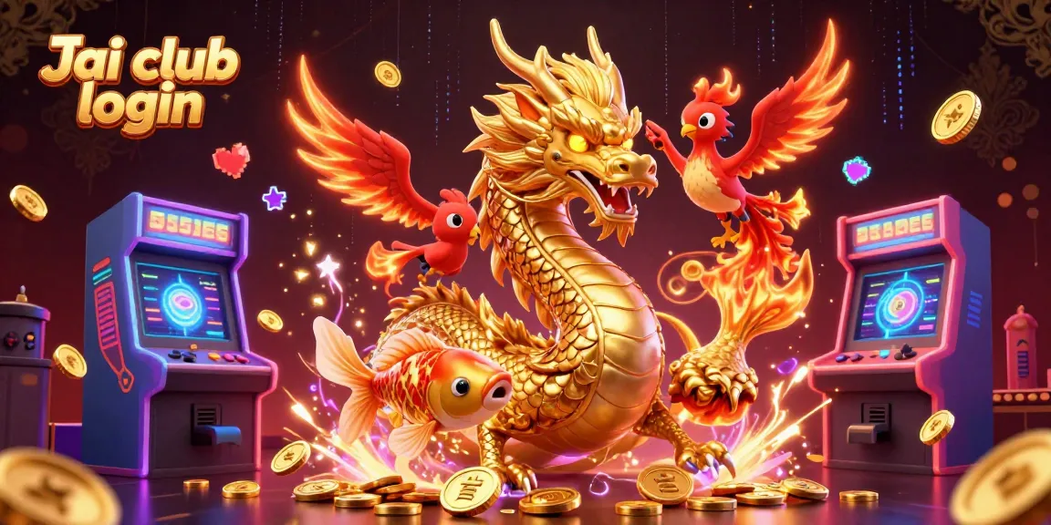 Win big with Jai club login in this vibrant 3D illustration featuring exciting casino and gaming elements.