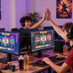 Exciting gaming scene with players enjoying slot88 games in a vibrant setting.
