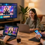 Experience safe online gaming at https://naga2000.blog with vibrant user interactions and engaging interfaces in a cozy lounge.