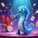 Experience jackpot kilat thrills in an underwater casino with vibrant characters and dynamic game elements.