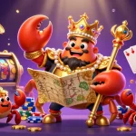Spin the reels of janjislot link as the golden crab emperor oversees a vibrant casino treasure scene.
