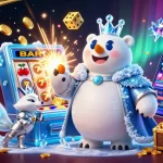 Engage in thrilling gameplay with Rong bachkim featuring an ice king bear and vibrant casino elements.