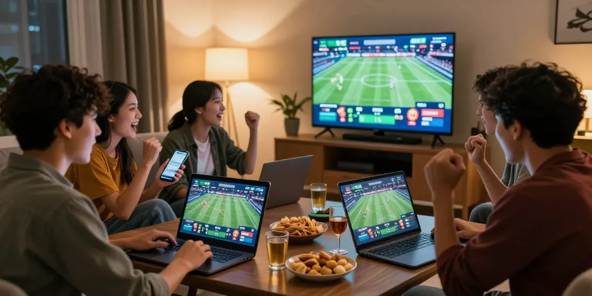Engaged friends enjoying online betting experience at https://shbet.cruises/ while analyzing sports odds.